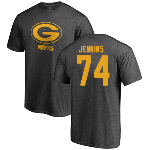 Men Green Bay Packers Ash #74 Jenkins Elgton One Color Nike NFL T Shirt